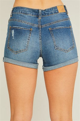 Mid-Rise Denim Shorts