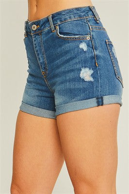 Mid-Rise Denim Shorts